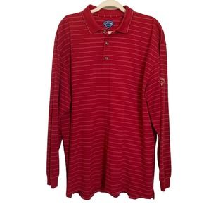 Callaway | Golf Sport long sleeve striped collared shirt tortoise shell buttons